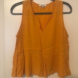 Madewell mustard peplum tank